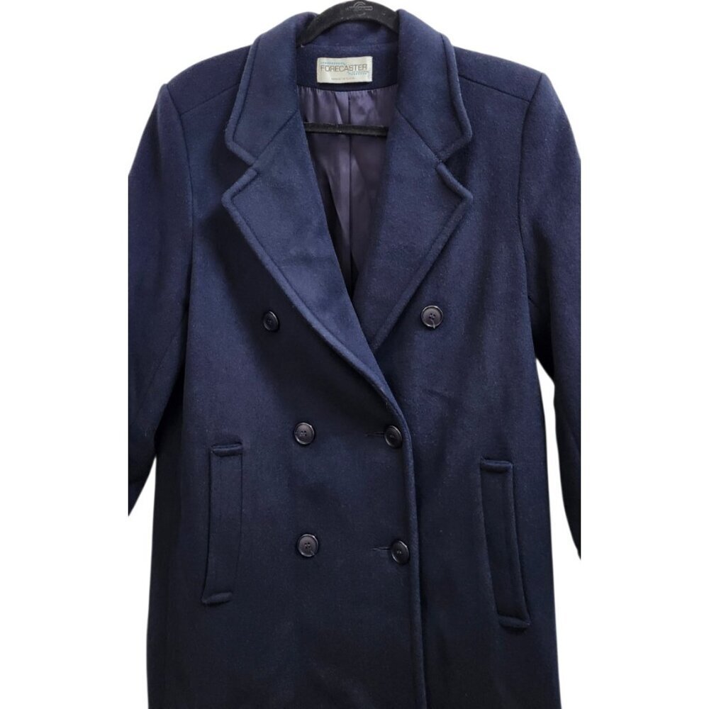 Forecaster of Boston Wool Coat Women Size 6 Navy Long Peacoat Double Breasted - Picture 4 of 16